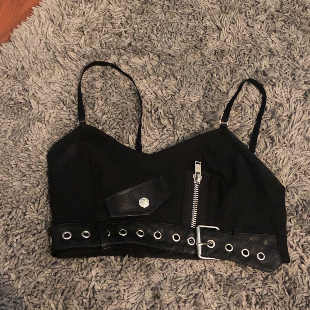 Black Buckle crop top
